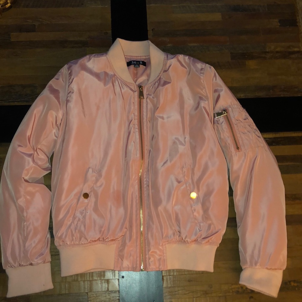 Fashion Nova pink bomber jacket, size M